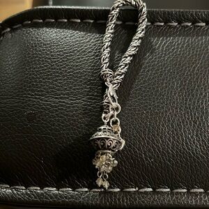 Brighton bracelet silver black and citrine beads.